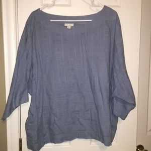 JJill Blue Linen top Size Large. Pure Jill